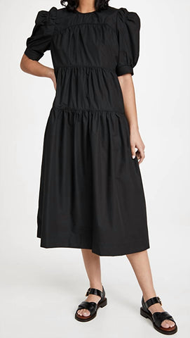 POPLIN MIDI DRESS