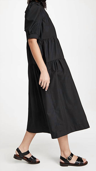 POPLIN MIDI DRESS