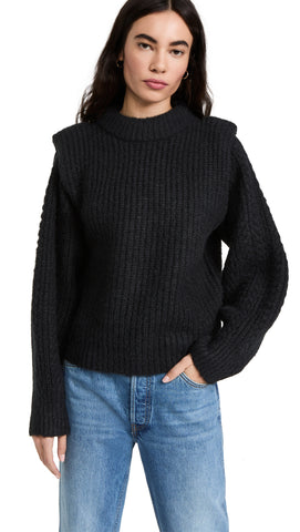 PADDED SHOULDER SWEATER