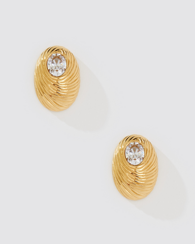 CRYSTAL OVAL STUDS