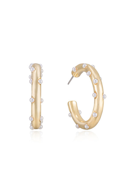 SPOTTED PEARL HOOPS