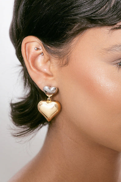 MIXED HEART EARRINGS