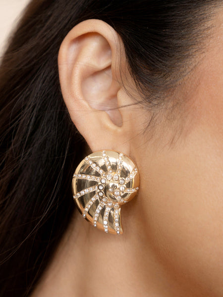 CRYSTAL NAUTILUS EARRINGS