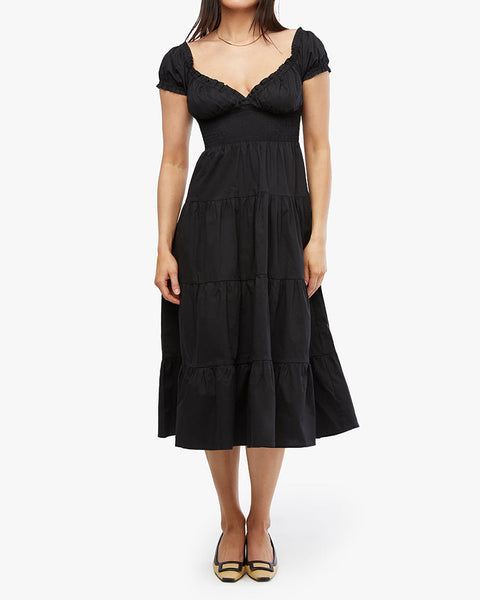 POPLIN MIDI DRESS