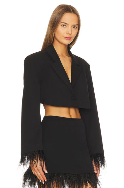 CROPPED FEATHER BLAZER