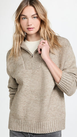 KNIT ZIP PULLOVER